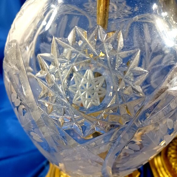 Vintage  Hollywood Regency Bohemian Crystal Brass  Buffet Table Lamp MUST BUY 2! - Picture 6 of 13